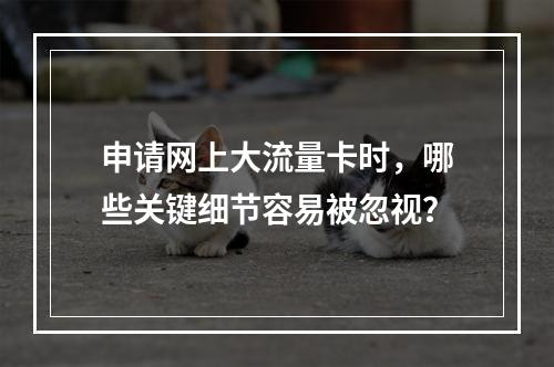 申请网上大流量卡时,哪些关键细节容易被忽视?