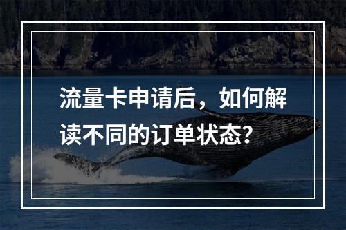 流量卡申请后,如何解读不同的订单状态?