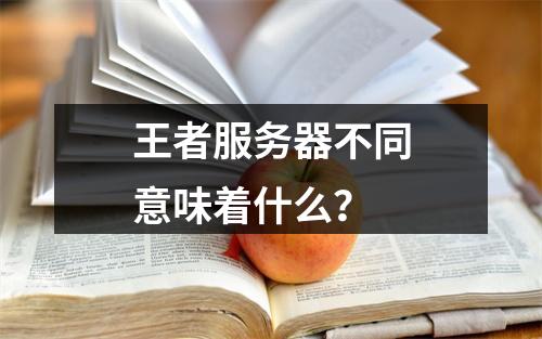 王者服务器不同意味着什么?
