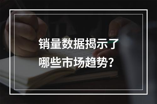 销量数据揭示了哪些市场趋势?