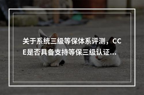 关于系统三级等保体系评测,CCE是否具备支持等保三级认证的能力?