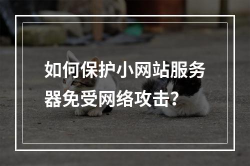 如何保护小网站服务器免受网络攻击?