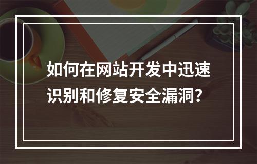 如何在网站开发中迅速识别和修复安全漏洞?
