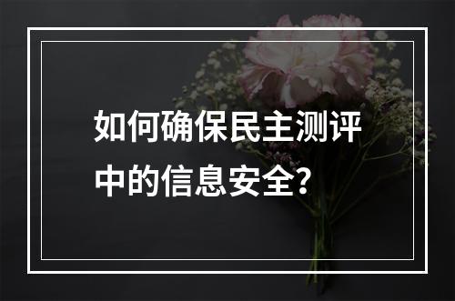 如何确保民主测评中的信息安全?