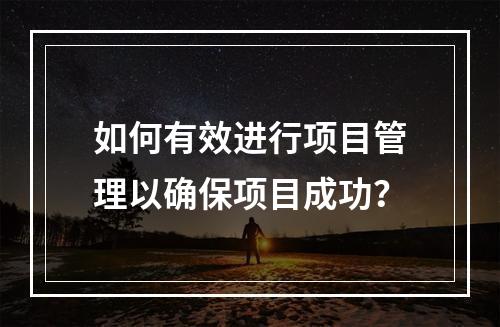 如何有效进行项目管理以确保项目成功?