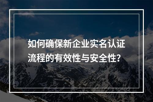如何确保新企业实名认证流程的有效性与安全性?