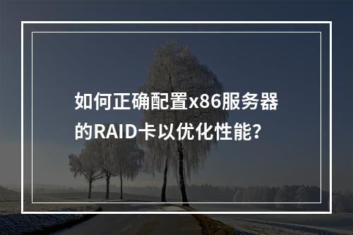 如何正确配置x86服务器的RAID卡以优化性能?