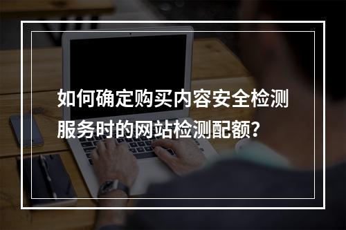 如何确定购买内容安全检测服务时的网站检测配额?