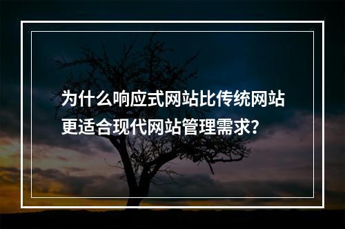 为什么响应式网站比传统网站更适合现代网站管理需求?
