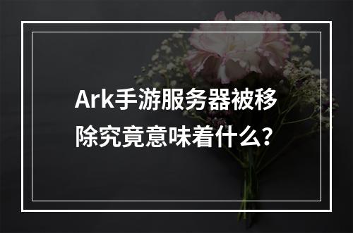 Ark手游服务器被移除究竟意味着什么?