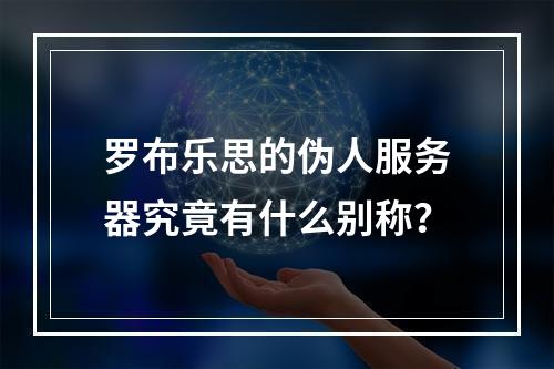 罗布乐思的伪人服务器究竟有什么别称?