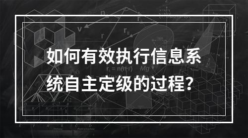 如何有效执行信息系统自主定级的过程?