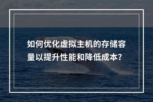 如何优化虚拟主机的存储容量以提升性能和降低成本?