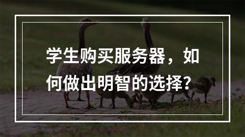 学生购买服务器,如何做出明智的选择?