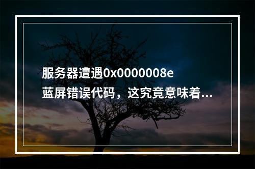 服务器遭遇0x0000008e蓝屏错误代码,这究竟意味着什么?