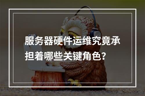 服务器硬件运维究竟承担着哪些关键角色?
