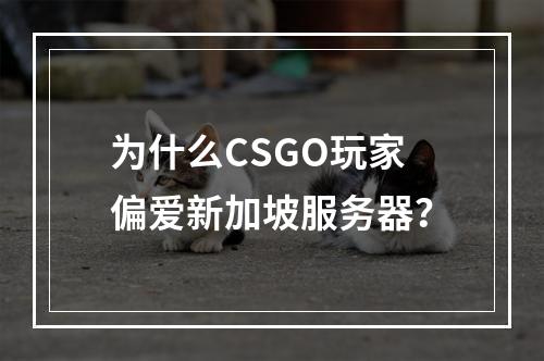 为什么CSGO玩家偏爱新加坡服务器?