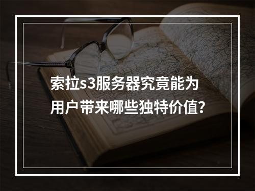 索拉s3服务器究竟能为用户带来哪些独特价值?