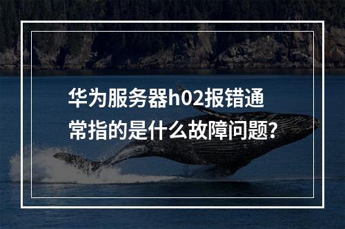 华为服务器h02报错通常指的是什么故障问题?