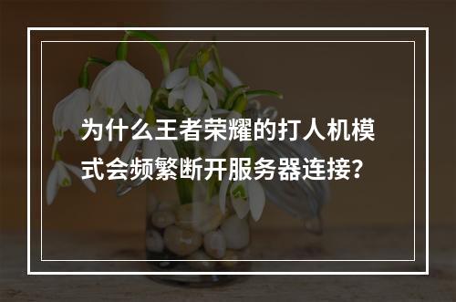 为什么王者荣耀的打人机模式会频繁断开服务器连接?