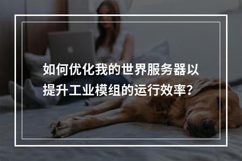 如何优化我的世界服务器以提升工业模组的运行效率?