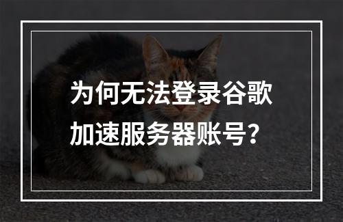 为何无法登录谷歌加速服务器账号?