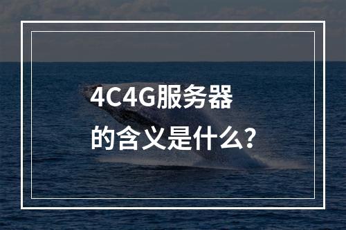 4C4G服务器的含义是什么?
