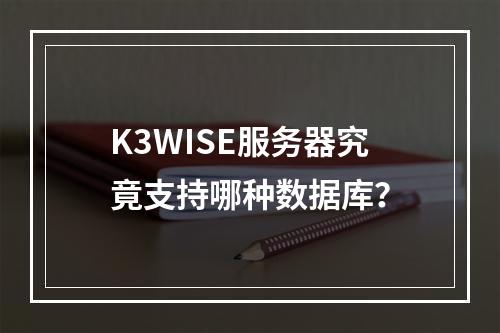 K3WISE服务器究竟支持哪种数据库?