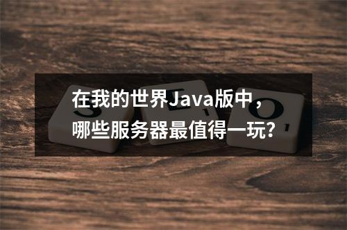 在我的世界Java版中,哪些服务器最值得一玩?