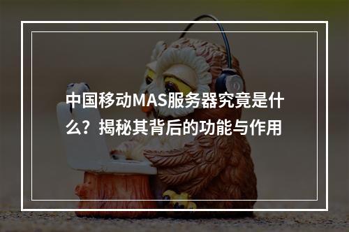 中国移动MAS服务器究竟是什么?揭秘其背后的功能与作用