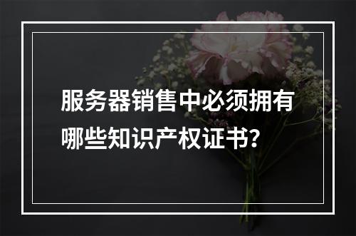 服务器销售中必须拥有哪些知识产权证书?