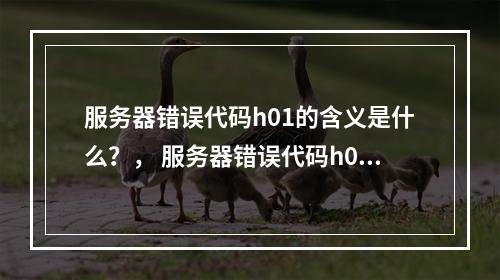 服务器错误代码h01的含义是什么?, 服务器错误代码h01的含义是什么?,解释, 本文将探讨服务器错误代码h01的具体含义,帮助读者理解这一错误代码背后可能的原