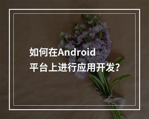 如何在Android平台上进行应用开发?