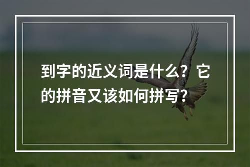 到字的近义词是什么?它的拼音又该如何拼写?