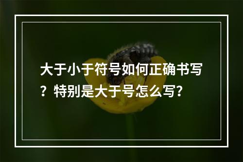 大于小于符号如何正确书写?特别是大于号怎么写?