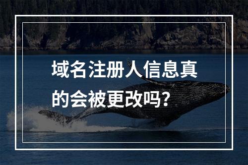域名注册人信息真的会被更改吗?