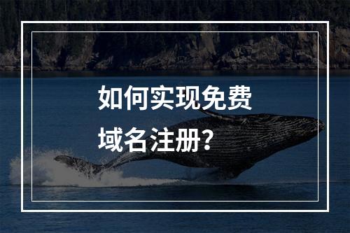 如何实现免费域名注册?