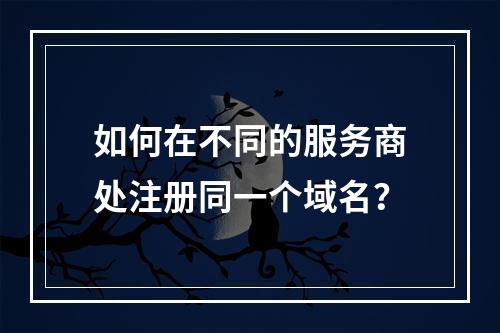 如何在不同的服务商处注册同一个域名?