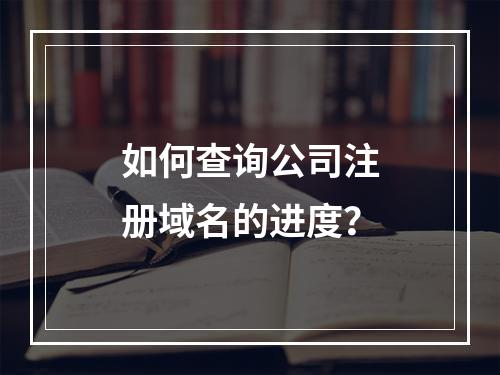 如何查询公司注册域名的进度?