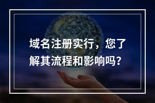 域名注册实行,您了解其流程和影响吗?