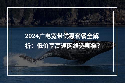 2024广电宽带优惠套餐全解析：低价享高速网络选哪档？