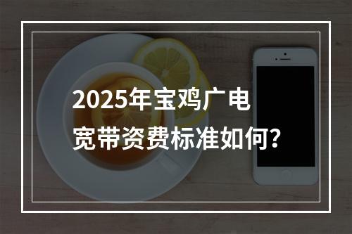 2025年宝鸡广电宽带资费标准如何？