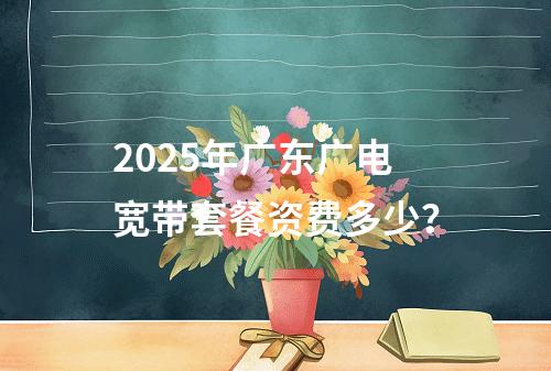 2025年广东广电宽带套餐资费多少？