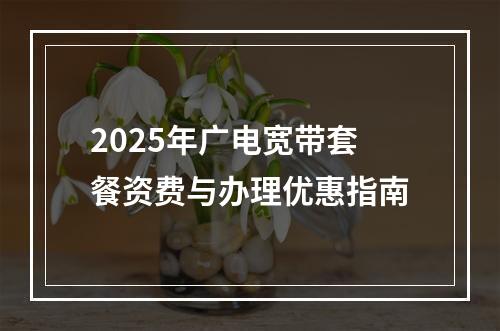 2025年广电宽带套餐资费与办理优惠指南