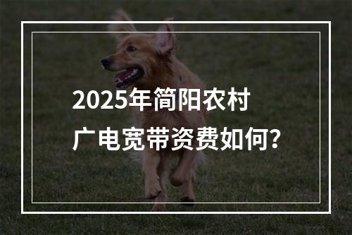 2025年简阳农村广电宽带资费如何？