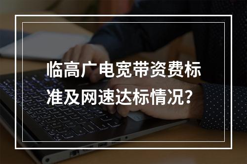 临高广电宽带资费标准及网速达标情况？