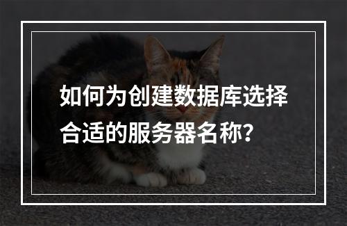 如何为创建数据库选择合适的服务器名称?