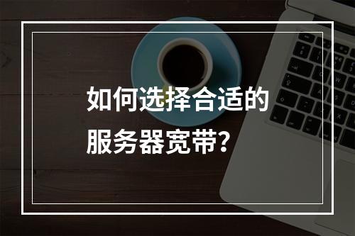 如何选择合适的服务器宽带?