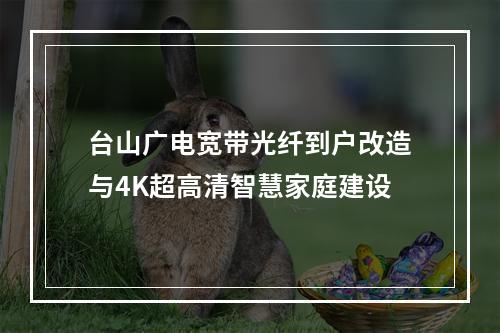 台山广电宽带光纤到户改造与4K超高清智慧家庭建设
