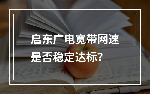 启东广电宽带网速是否稳定达标？
